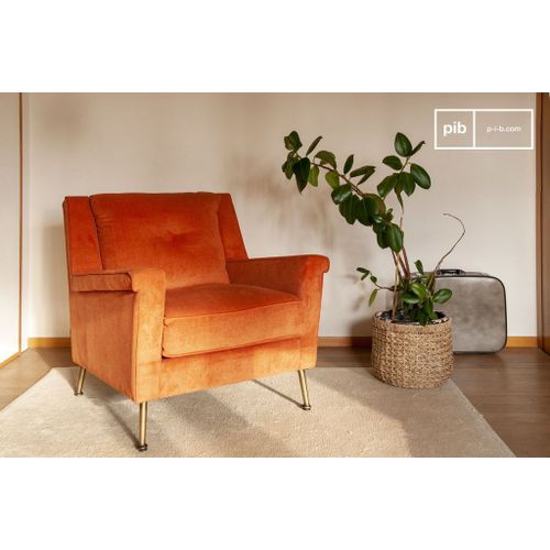Fauteuil En Velours Orange Elbrouz