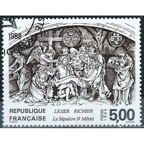 France 1988, Beau Timbre Yvert 2553, Le Sépulcre Saint Michel De Ligier Richier, Oblitéré, Tbe