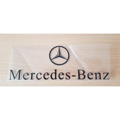 autocollant sticker Mercedes Benz couleur noir taille du logo: 6 cm de  diamètre taille des lettres: 27,5x3 cm
