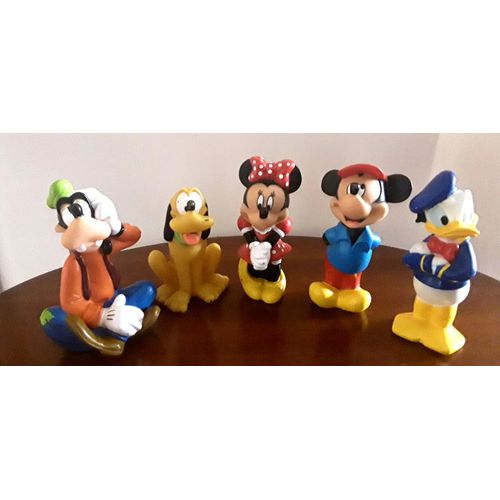 Lot De 5 Figurines : Mickey Donald Minnie Pluto Dingo - Ancien