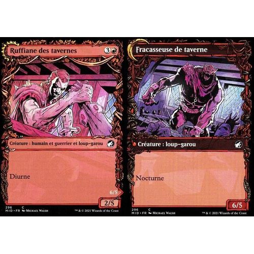Ruffiane Des Tavernes / Fracasseuse De Taverne - Mtg - Innistrad : Chasse De Minuit - C - 296 - Visuel Alternatif