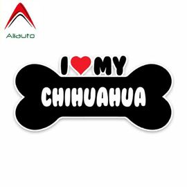 Autocollant De Voiture En Vinyle, 16cm X 2cm, Dessin Animé I Heart My Chihuahua Bone, Pour Infiniti Peugeot 308 Kia Rio