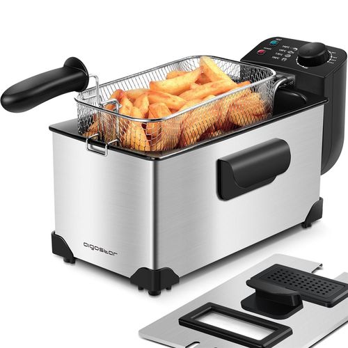 Aigostar Ushas 30HEZ Friteuse en acier inoxydable de type 304. 2200W capaci