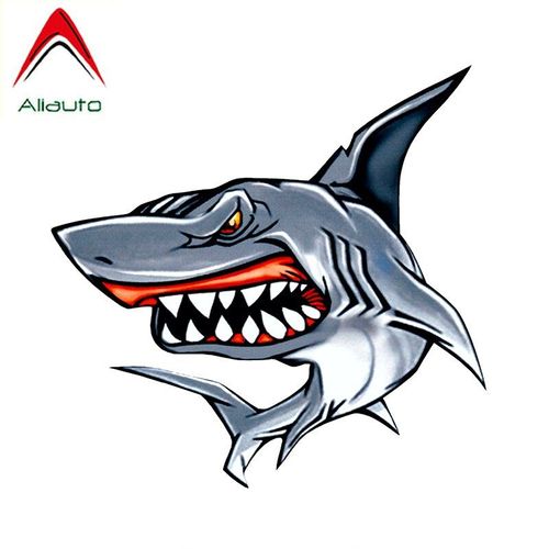 Autocollant De Voiture De Dessin Animé, Requin Féroce, 15cm X 15cm, En Vinyle, Accessoires De Moto, Pour Passat B5 Porsche Mazda