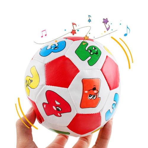 Ballon De Football En Faux Cuir À Poignée Pour Bébé, Jouet Musical Sensoriel Avec Cloche, Jouet De Développement Facile À Tenir