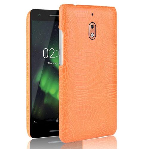Classique Élégant Étui Pour Nokia 2.1 Compatibilité Mode Classique D'alligator Anti Éraflure Housse De Protection - Couleur Orange