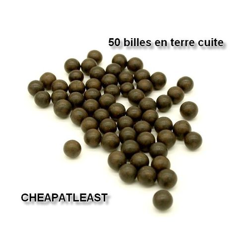 50 Billes En Terre Argile Ø 9 Mm - Munitions Ammo Pour Lance-Pierres / Fronde / Tir