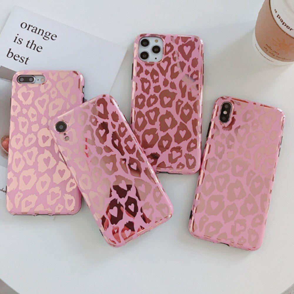 Coque De Tlphone De Luxe Rose Brillant, Motif Lopard, Mag... - 2