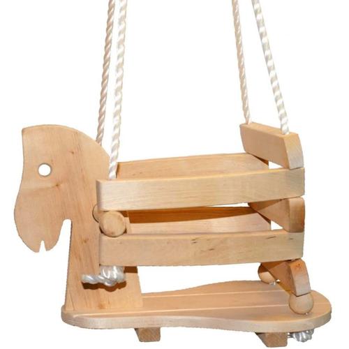 Balançoire Bébé "Cheval" En Bois