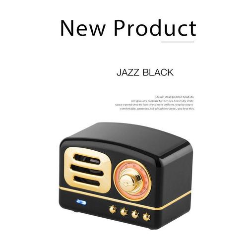Le noir - Haut-parleur Bluetooth rétro, Radio Portable, Mini cadeau créatif, Grain de bois, caisson de basses, carte enfichable, téléphone Portable, Mini Audio