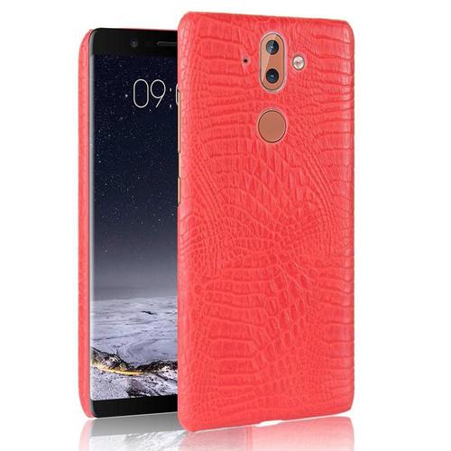 Classique Élégant Étui Pour Nokia 8 Sirocco Housse De Protection Anti Éraflure Compatibilité Mode Classique D'alligator - Rouge