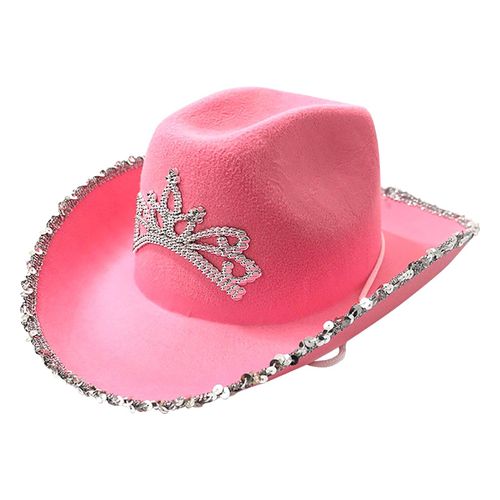 Couronne De Festival De Cosplay De Style Occidental Pour Femmes Et Filles, Chapeau De Cowboy Incrusté, Déguisement De Vacances En Feutre, Costume De Spectacle Sur Scène Solide