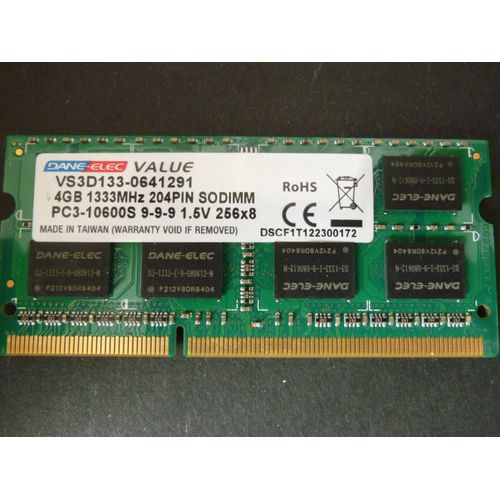 Dane-Elec Value - DDR3 - 4 Go - DIMM 240 broches - 1333 MHz / PC3-10600 - CL9 - mémoire sans tampon - non ECC