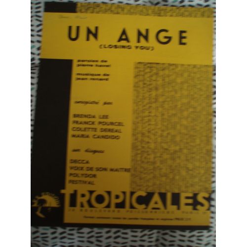 Brenda Lee / Colette Dereal Etc.... Partition / Un Ange De 1961.