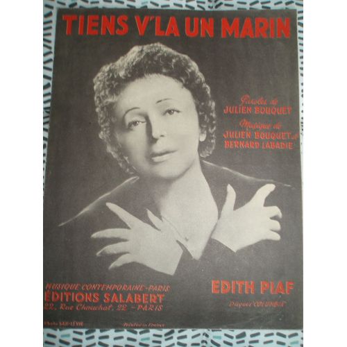 Edith Piaf Partition / Tiens V'la Un Marin De 1963.