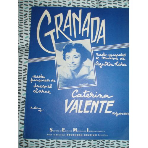 Caterina Valente Partition / Granada De 1952.
