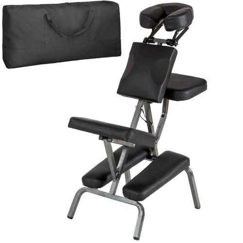 Tectake Chaise De Massage Pliante Rembourrage ?Pais Noir + Sac De Transport