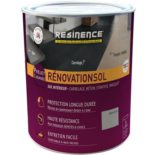 Résine de rénovation sol Résinence gris clair 2L