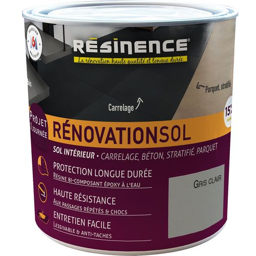 Résine de rénovation sol Résinence gris clair 300ml