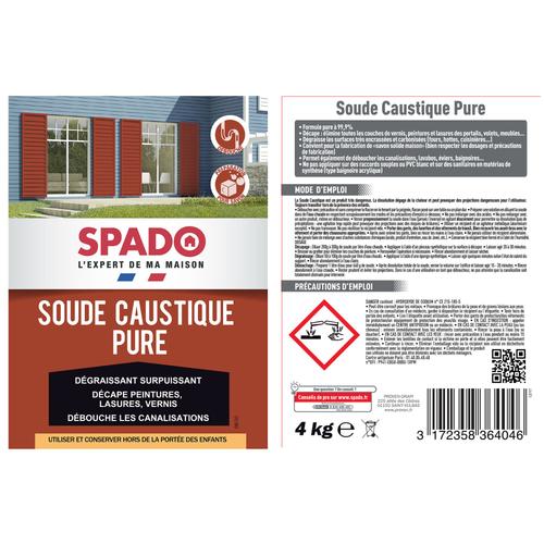 Soude caustique pure Spado 4kg - plomberie-et-sanitaire