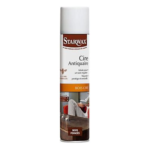Cire antiquaire aérosol bois ciré foncé Starwax 300ml