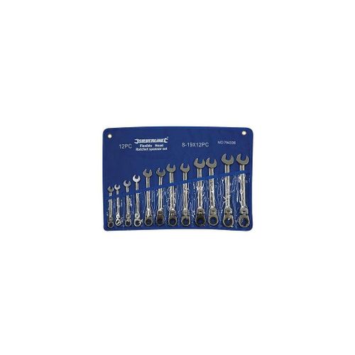 Trousse de 12 clés mixtes à cliquet à tête inclinable - 8 - 19 mm