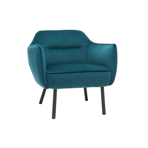 Fauteuil Design En Tissu Velours Bleu Pétrole Laurens