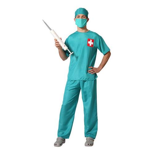 Costume De Docteur Bleu À Manches Courtes Pour Homme (Taille M/L)