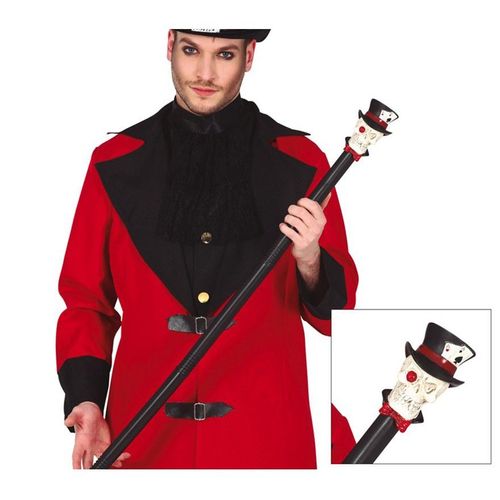 Canne Tête De Mort Avec Chapeau Haut De Forme 85 Cm (Taille Unique)
