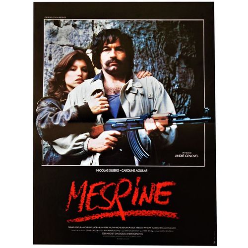 Mesrine - Véritable Affiche De Cinéma Plié - Format 40x60 Cm - De André Génovès Avec Nicolas Silberg, Caroline Aguilar,  Gérard Sergue , Michel Beaune , Louis Arbessier , Claude Faraldo  - 1984