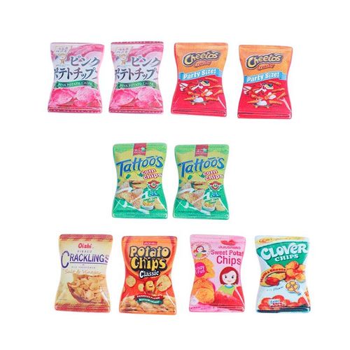 Simulation De Mini Chips Miniatures Pour Maison De Poupée, 10 Pièces, Casse Croûte, Accessoires De Cuisine, Jouet