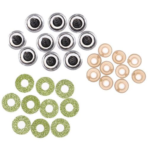 10 Ensembles 16mm Jouets En Peluche Paillettes Yeux De Sécurité Non Tissés Rondelle Yeux De Poupée Clairs