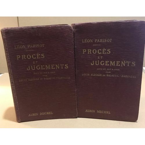 Procés Et Jugements / Petite Encyclopédie Alphabétique De Droit Usuel / Complet En 2 Tomes