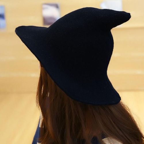 Chapeau De Sorcière D'halloween Pour Femmes, Chapeau Tricoté En Laine, Casquette Pointue, Chapeau De Pêcheur, Chapeau D'hiver Pour Femmes, Chapeau Seau De Noël