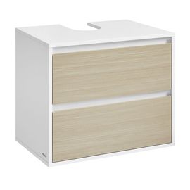 Meuble Sous-Lavabo Suspendu Pour Salle De Bain Blanc Et Beige