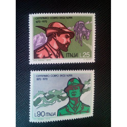 Timbre Italie Yt 1101 - 1103 Alpin Et Mule 1972 ( 81005 )