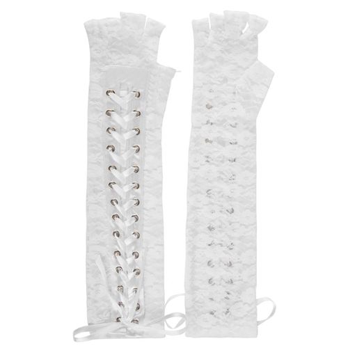Gants Longs Gothiques Pour Femmes, 1 Paire, À Lacets Sans Doigts, Noirs, Punk, Clubwear, Danse, Cosplay, Costumes De Fête, À La Mode #