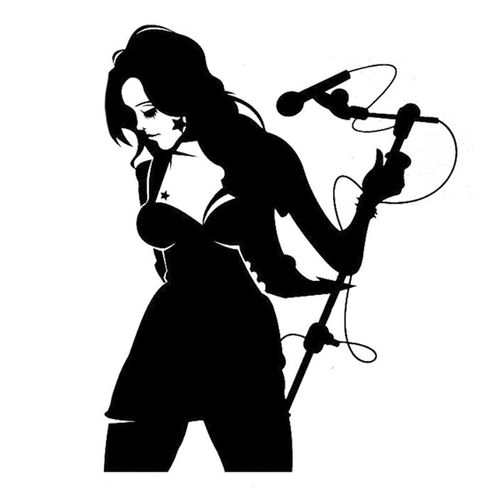 Coque De Voiture En Vinyle Pour Fille, Autocollant De Silhouette, Microphone, Chanteur De Musique, Intérieur De Voiture, Kk18 X 14cm, Offre Spéciale