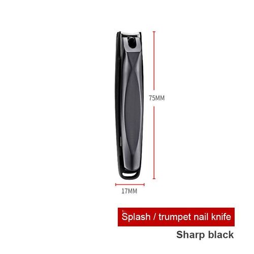 Petit Noir - Ensemble De Coupe-Ongles Anti-Éclaboussures En Acier Inoxydable, Double Arc, Outil De Manucure, Simple, Créatif, Diagonale, Tslm1 