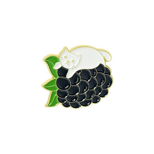 Broche Fruits Et Chat, Dessin Animé, Chat De Raisin, Créatif, Mignon, Joli Rabat Alimentaire, Bijoux, Badge Cadeau, Vente En Gros, 2021