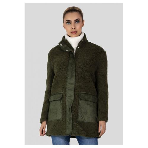 Manteau Molletonné Vert Femme