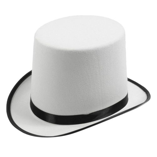 Chapeau De Magicien Blanc, Haut De Soirée, Casquette De Fête, Jazz, Costumes De Cosplay D'halloween