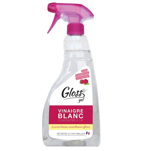 Pulvérisateur vinaigre blanc gel concentré Gloss framboise 14° 750 ml