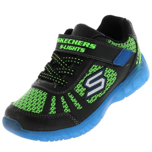 Chaussures Scratch Skechers Lumiere Baby Bleu Noir Bleu 47157