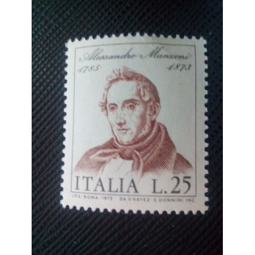 Timbre Italie Yt 1139 Centenaire De La Mort D'alessandro Manzoni 1973 ( 81005 )