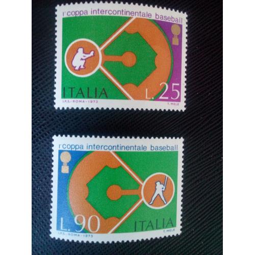 Timbre Italie Yt 1144 - 1145 Séries: Coupe De Baseball Intercontinentale 1973 ( 81005 )