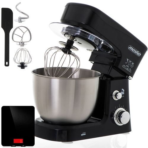 Robot Pâtissier Boulangerie Cuisine Ménager Multifonction Bol 3,5L, 1200W, Noir, Mesko, MS4217B