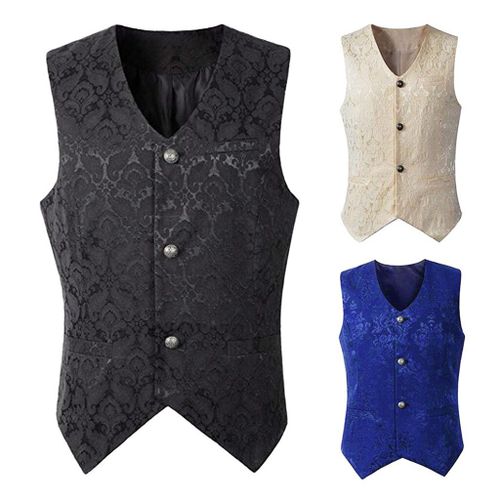 Gilet En Jacquard Vintage Médiéval Pour Homme, Gilet Gothique, Steampunk Pour Homme