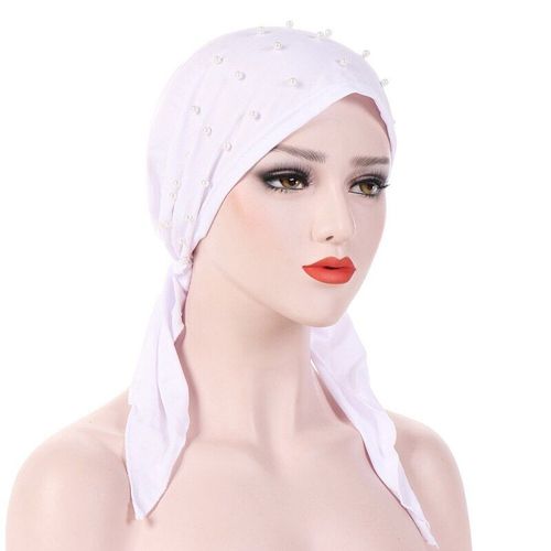 Chapeau Foulard Musulman D'été Fin Pour Femmes, Bonnet Hijab Intérieur Avec Perles, Turban De Couleur Unie, Couvre Chef Indien Pour Dames, Nouvelle Collection