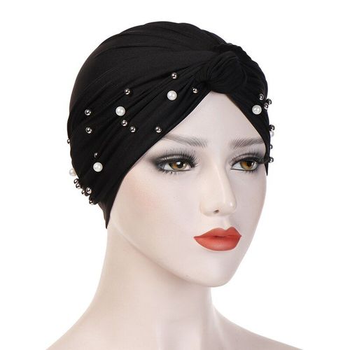 Turban Élastique Pour Femmes, Hijab Islamique Indien, Casquettes, Perles, Chimio, Dames, Foulard, Noué, Musulman, 2020